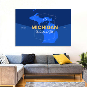 Michigan State Map Wall Art