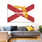 Florida Gold Map Graphic Wall Art