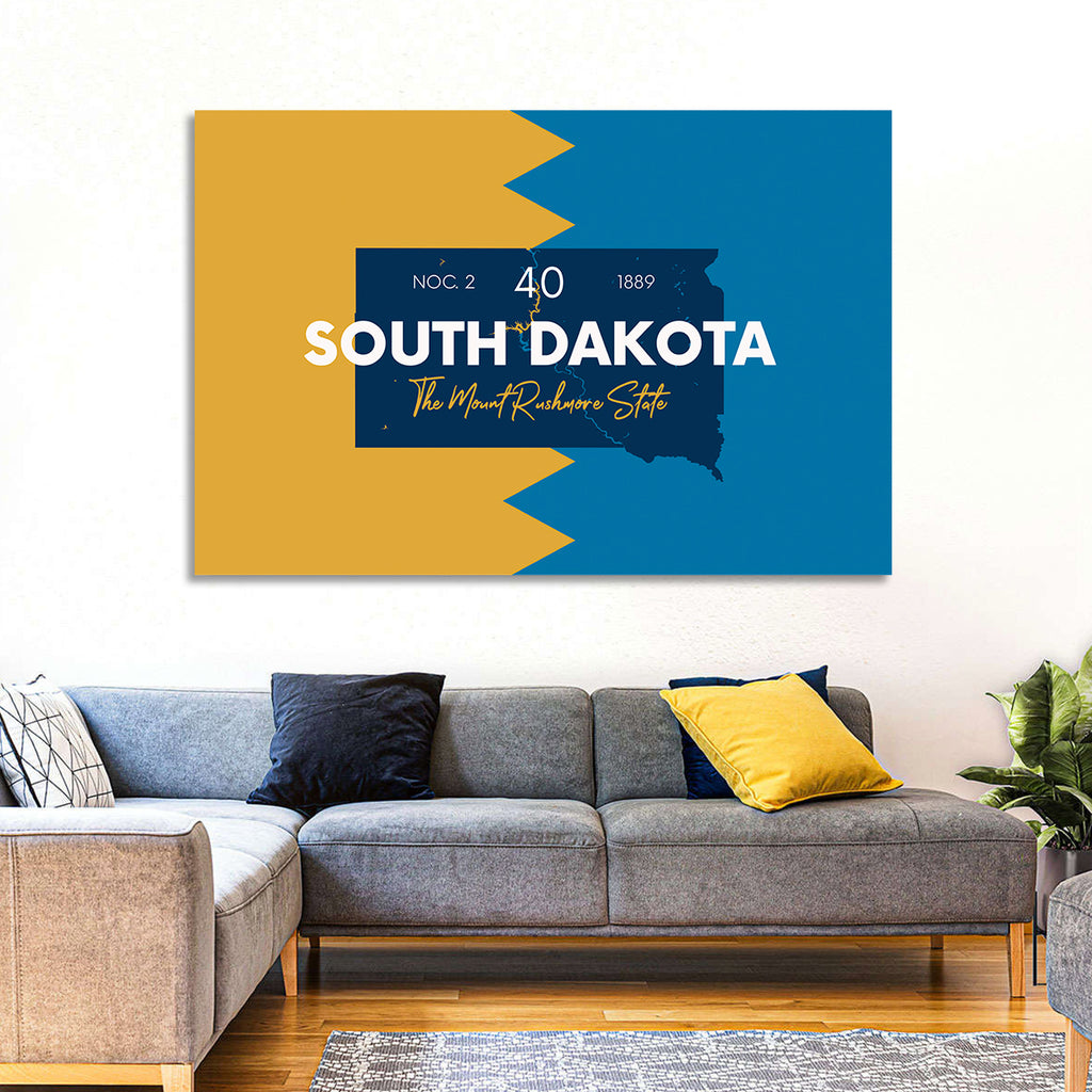 South Dakota Silhouette Map Wall Art