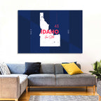 Idaho Gem State Map Wall Art