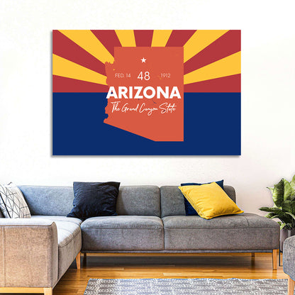Arizona Sunburst Map Wall Art