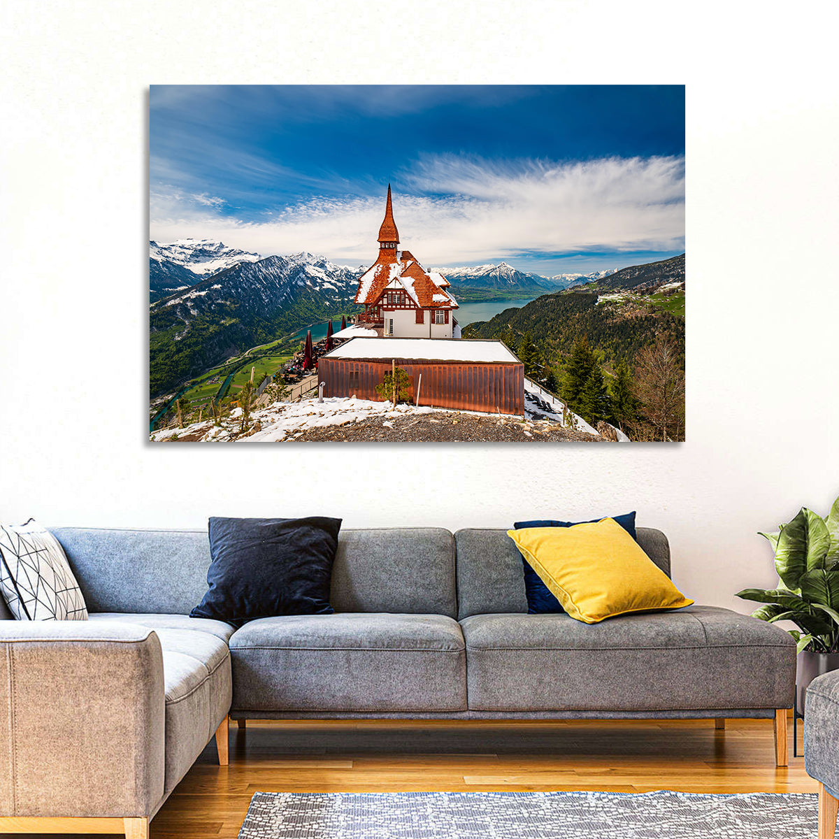 Harder Kulm Summit View Wall Art in a room, landscape