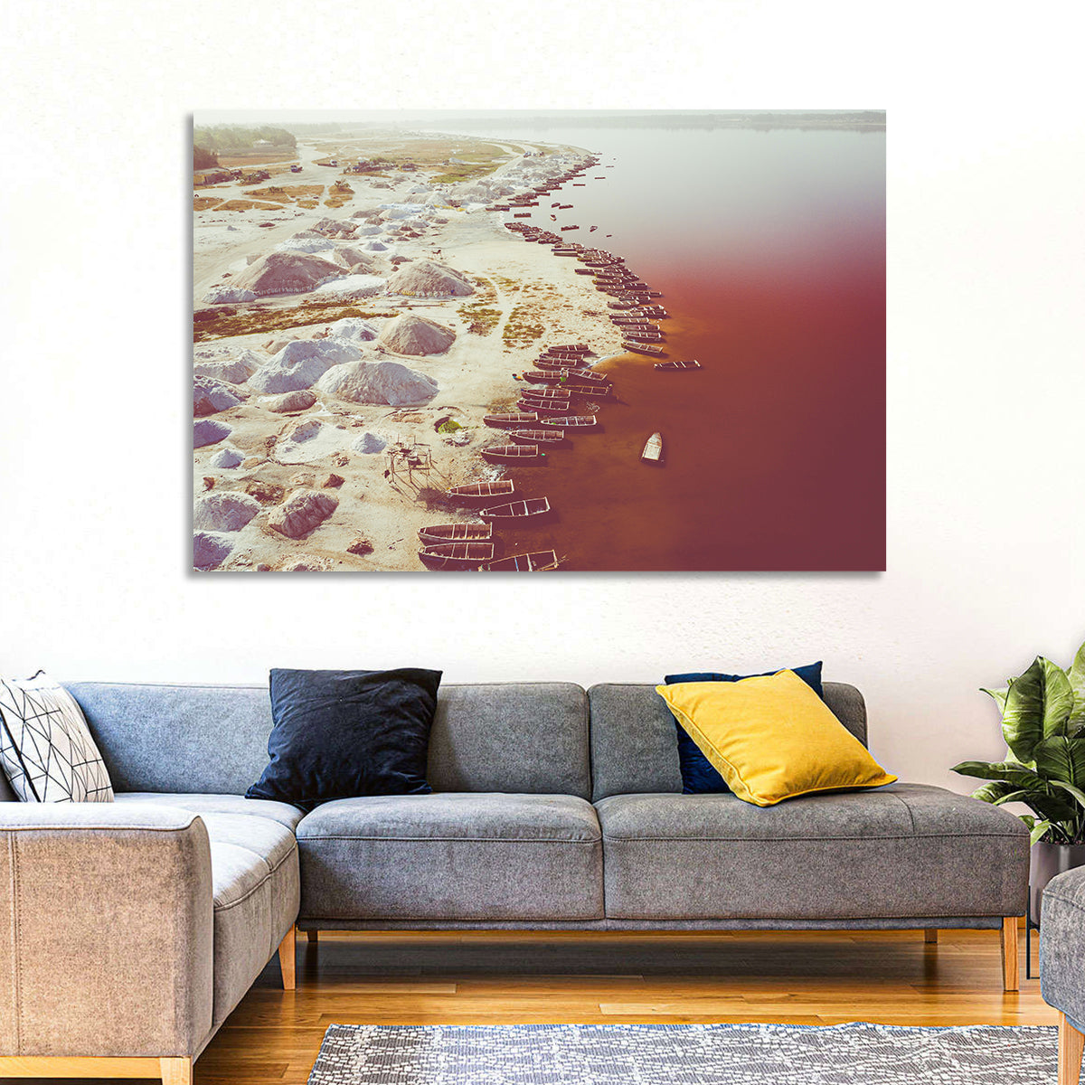 Lake Retba Shoreline Aerial Wall Art