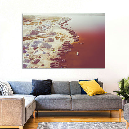 Lake Retba Shoreline Aerial Wall Art