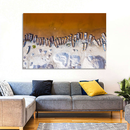 Lac Rose Boats Aerial View Wall Art