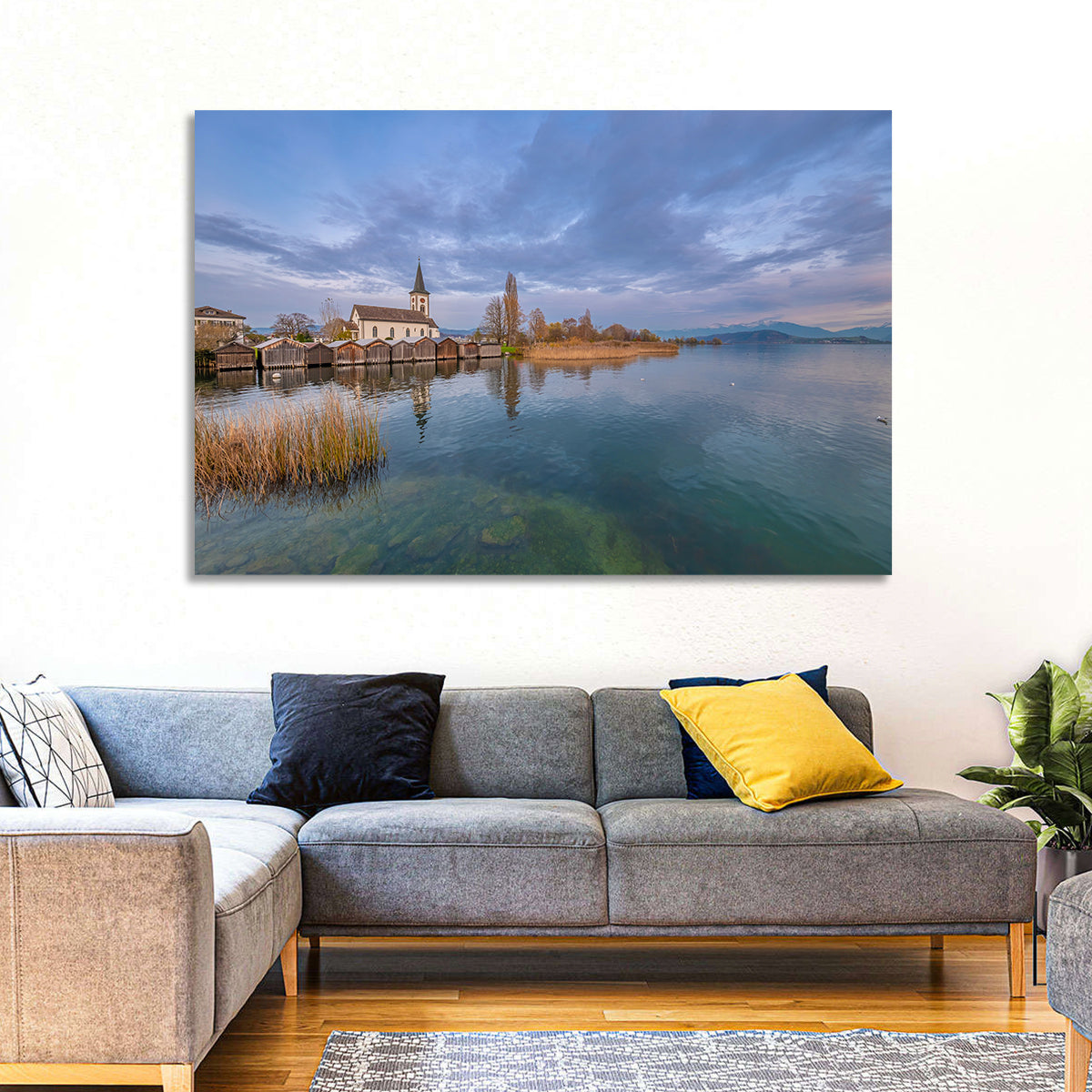 Busskirch Church on Lake Obersee Wall Art