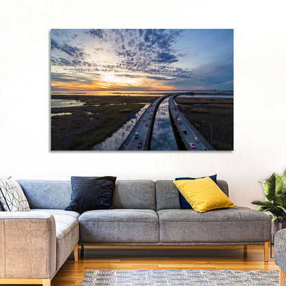 Mobile Bay Bridge at Sunset Wall Art