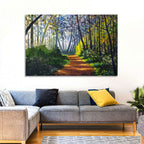 Sunlit Forest Alley Path Wall Art