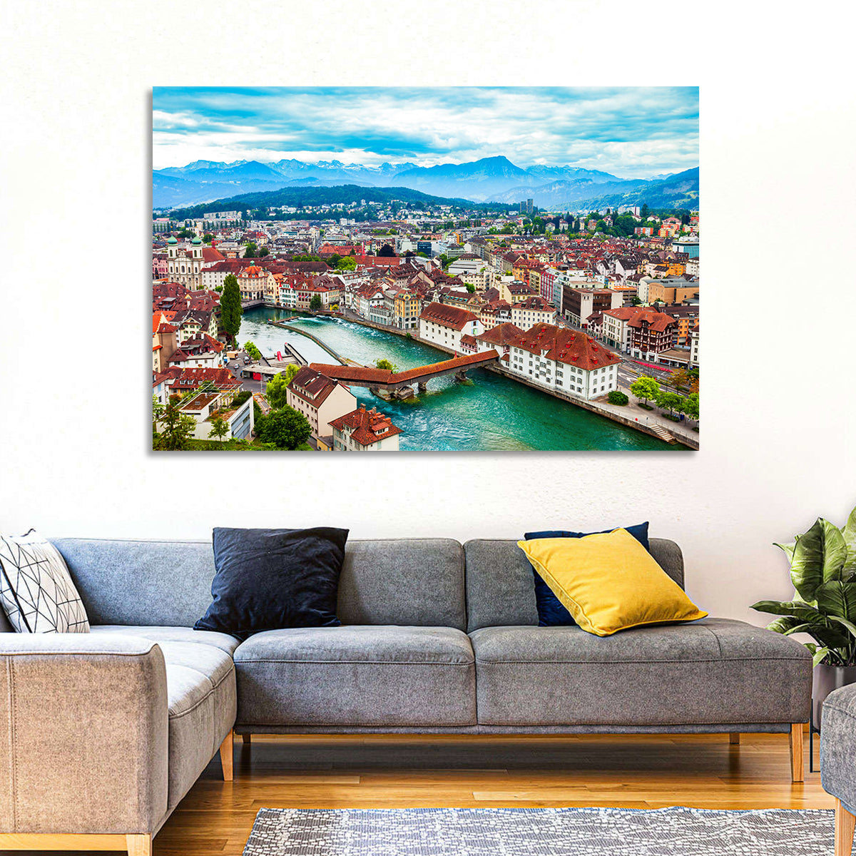 Lucerne Chapel Bridge View Wall Art