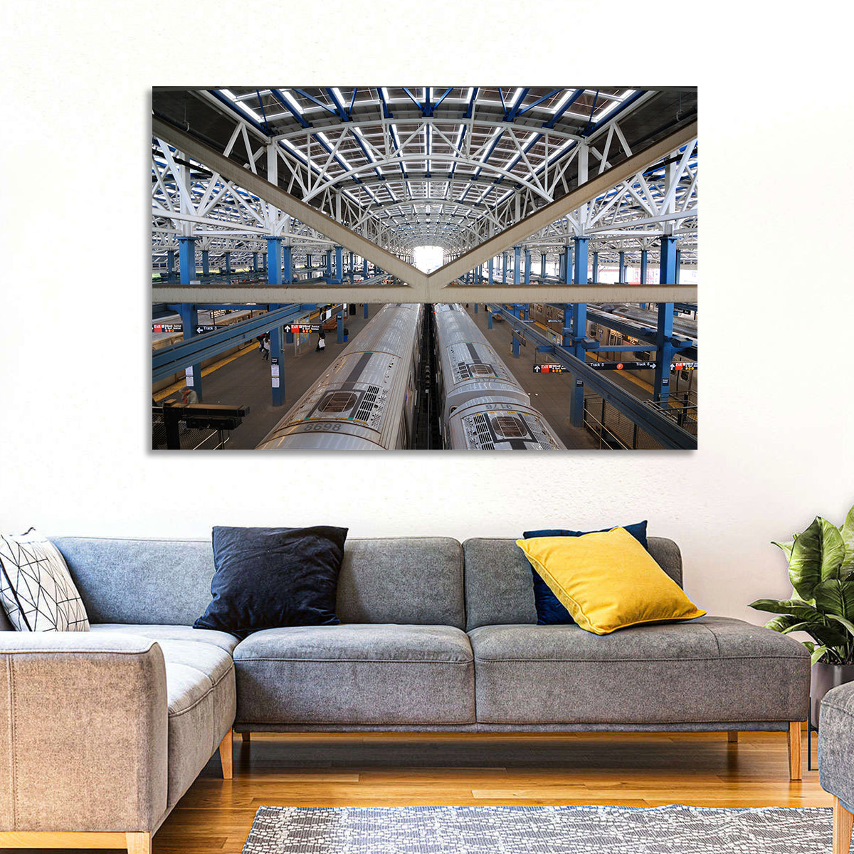 Stillwell Avenue Station Platform Perspective Wall Art in a room, landscape