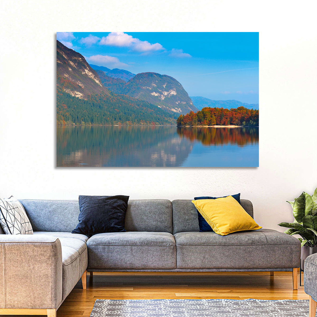 Lake Bohinj Autumn Reflection Wall Art
