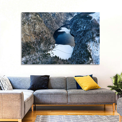 Toplitz Lake Winter Aerial Wall Art
