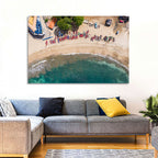 Aerial Tarrafal Beach Fishing Boats Wall Art
