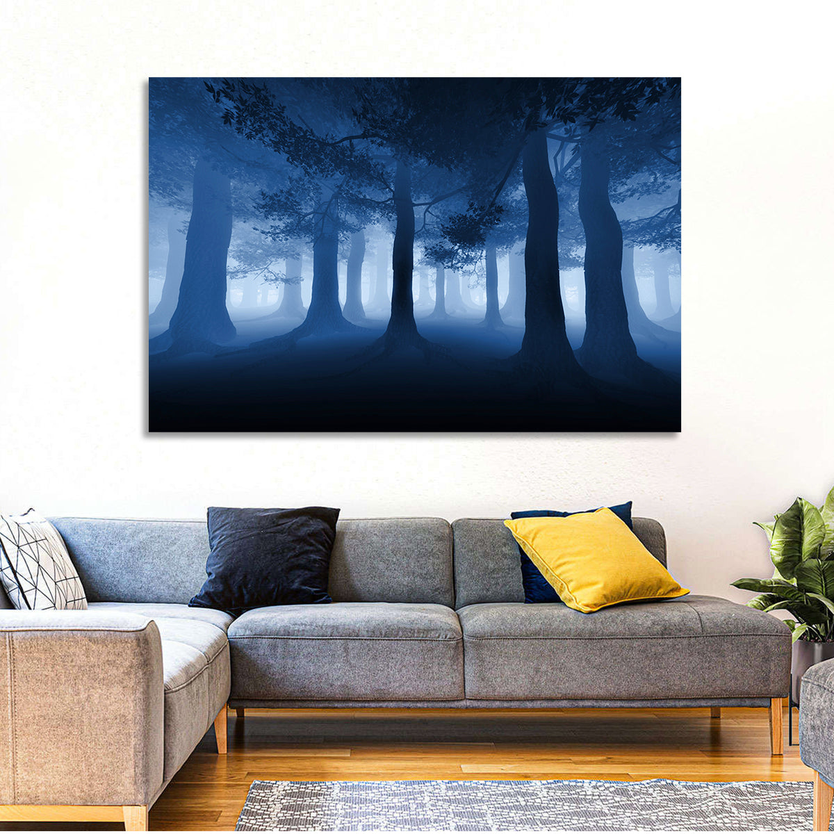 Midnight Blue Forest Wall Art