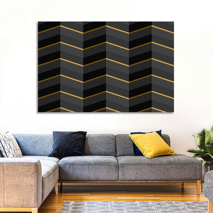 Black Stripes with Gold Accents Wall Art