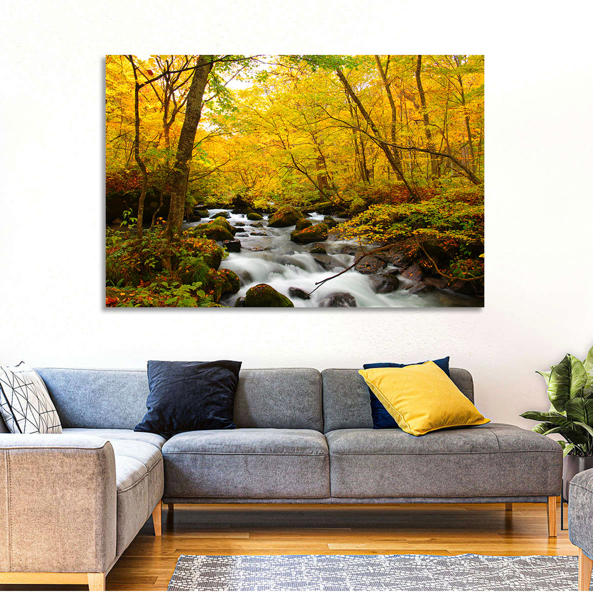 Oirase River Wall Art in a room, landscape