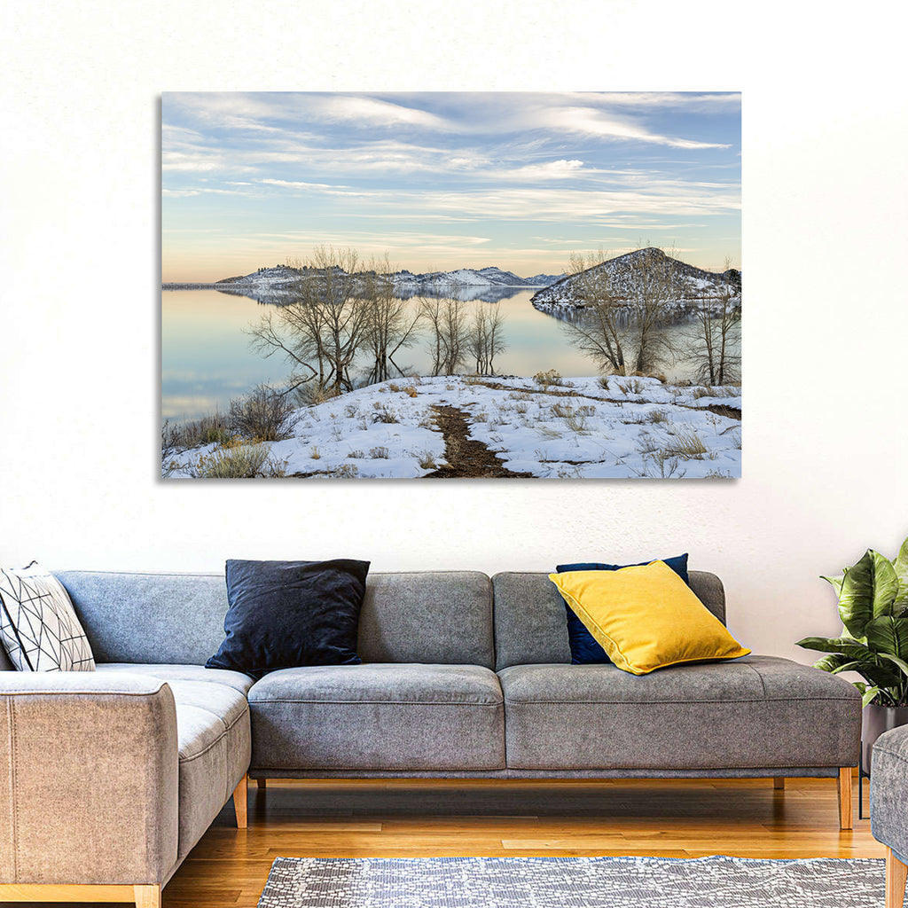 Horsetooth Reservoir Frozen Reflection Wall Art