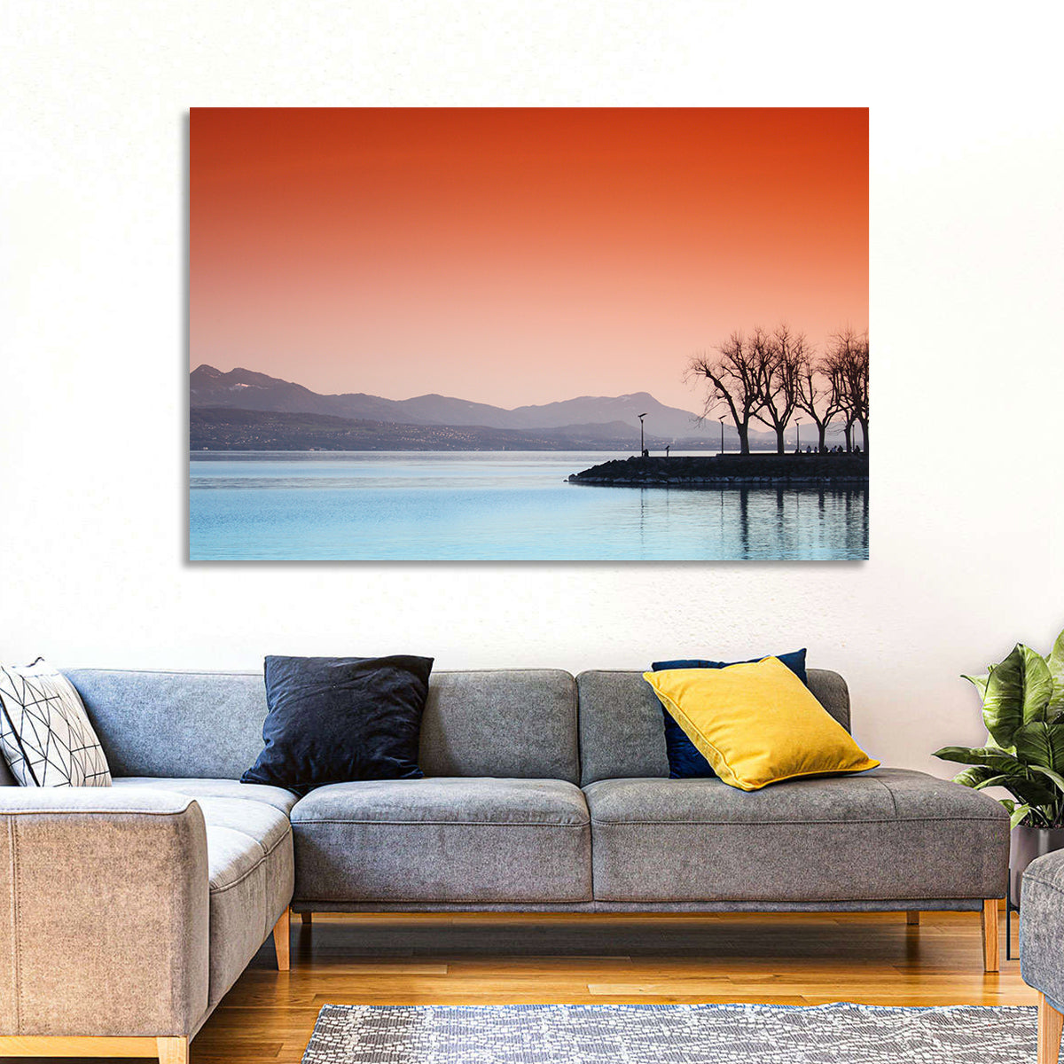 Lake Geneva Sunset Reflection Wall Art