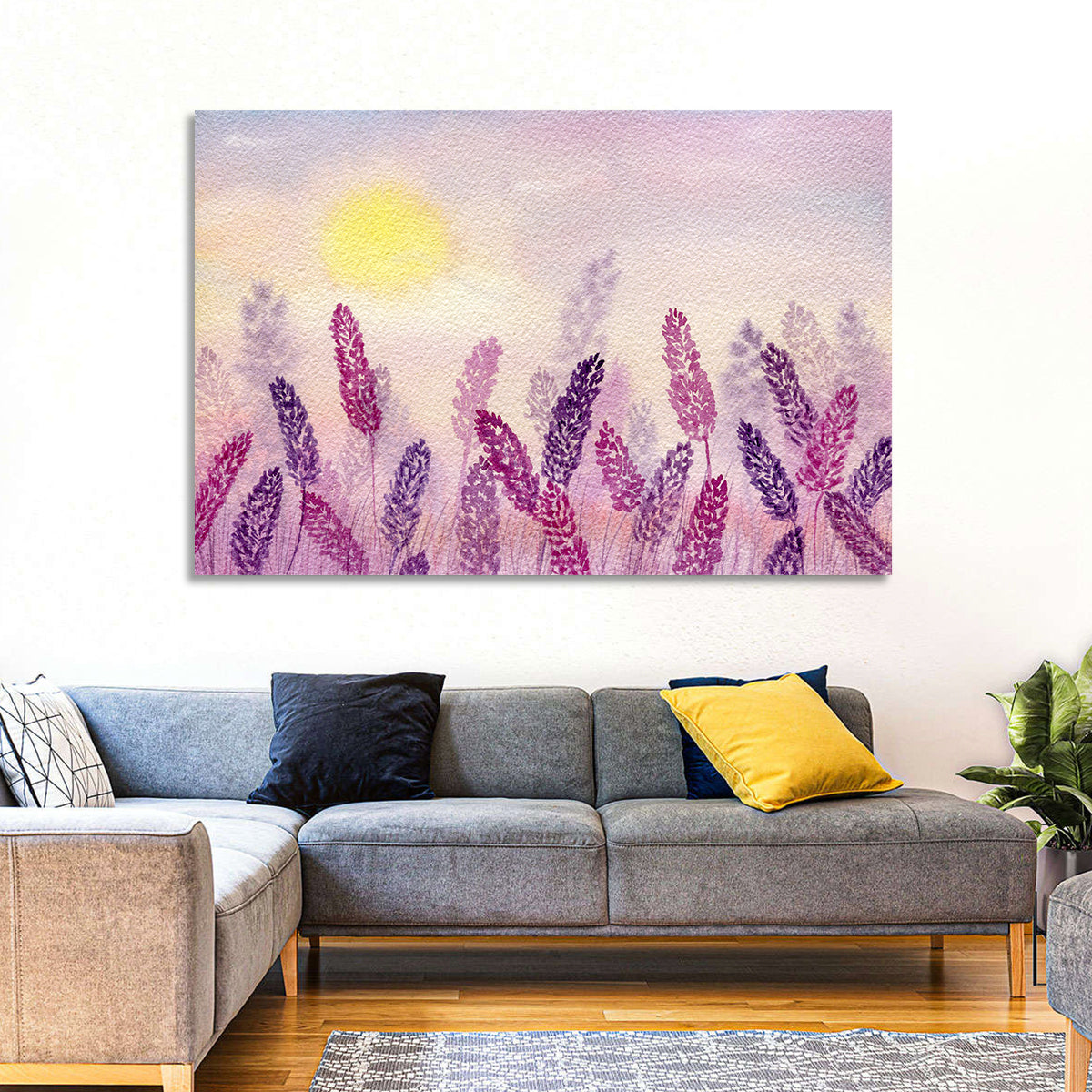 Sunlit Lavender Field Wall Art