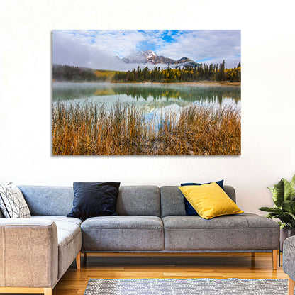 Pyramid Mountain with Golden Grasses Wall Art