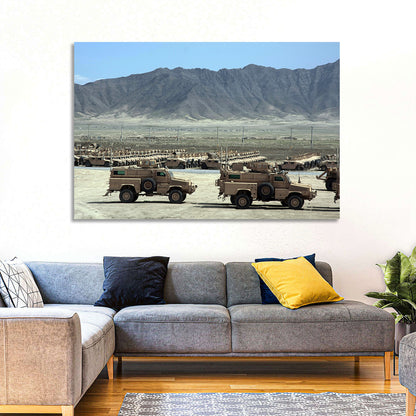 Mrap Vehicles in Desert Landscape Wall Art