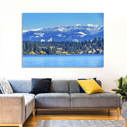 Lake Washington Snow-capped Peaks Wall Art