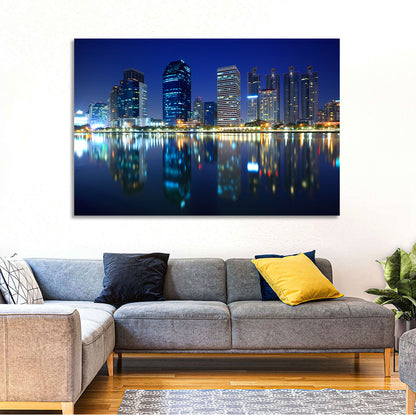 Benjakitti Park Night Skyline Wall Art