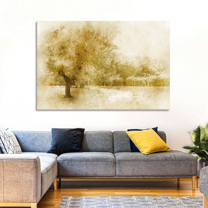 Sepia Orchard Pathway Wall Art