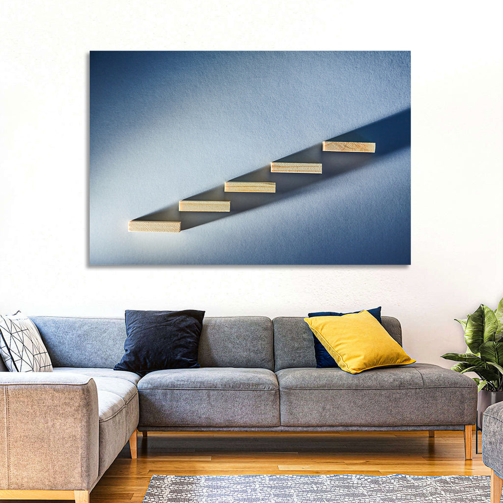 Five Wooden Steps Abstraction Wall Art
