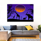 Sunset Savannah Silhouette Wall Art