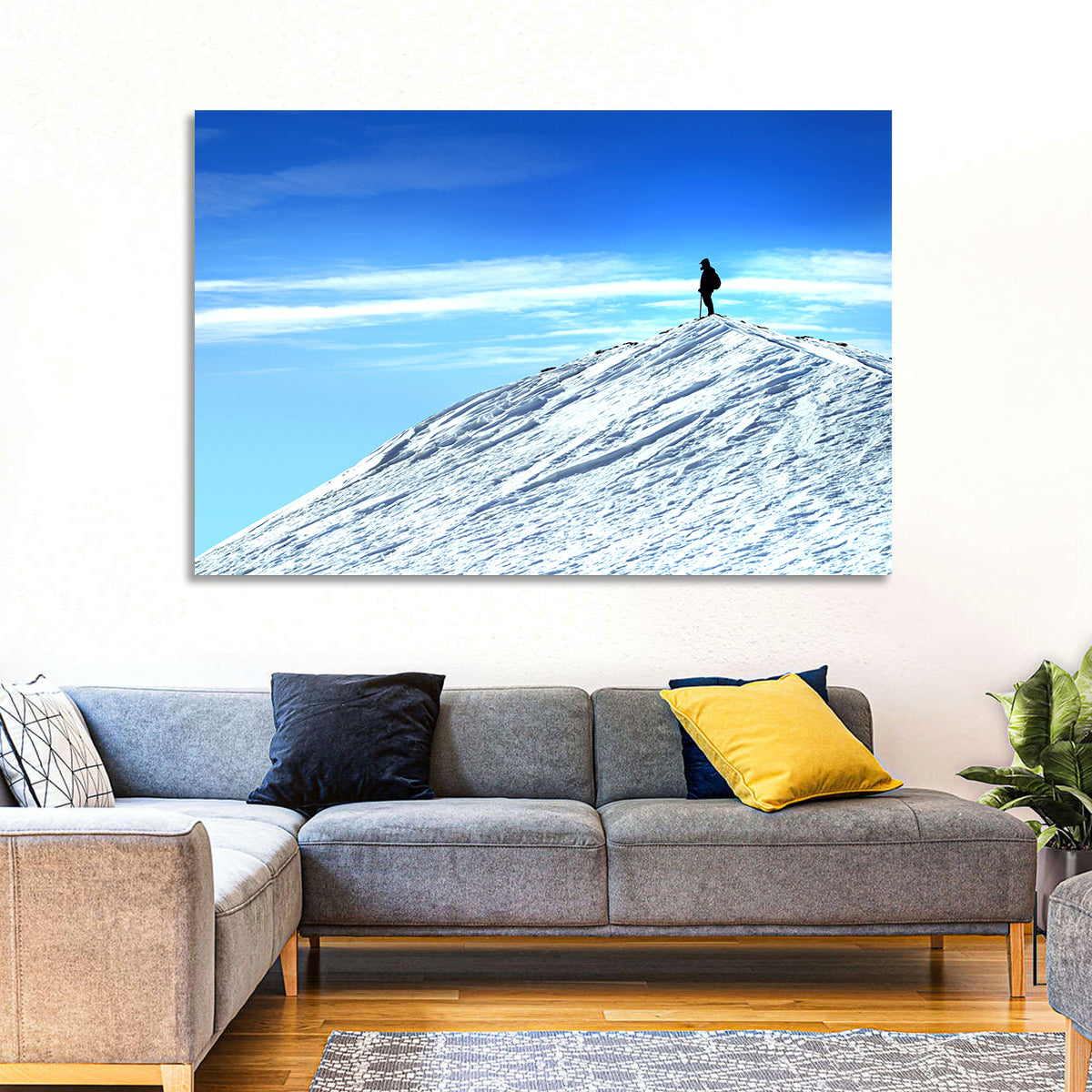 Mountaineer Summit Silhouette Wall Art