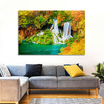 Plitvička Jezera Autumn Falls Wall Art