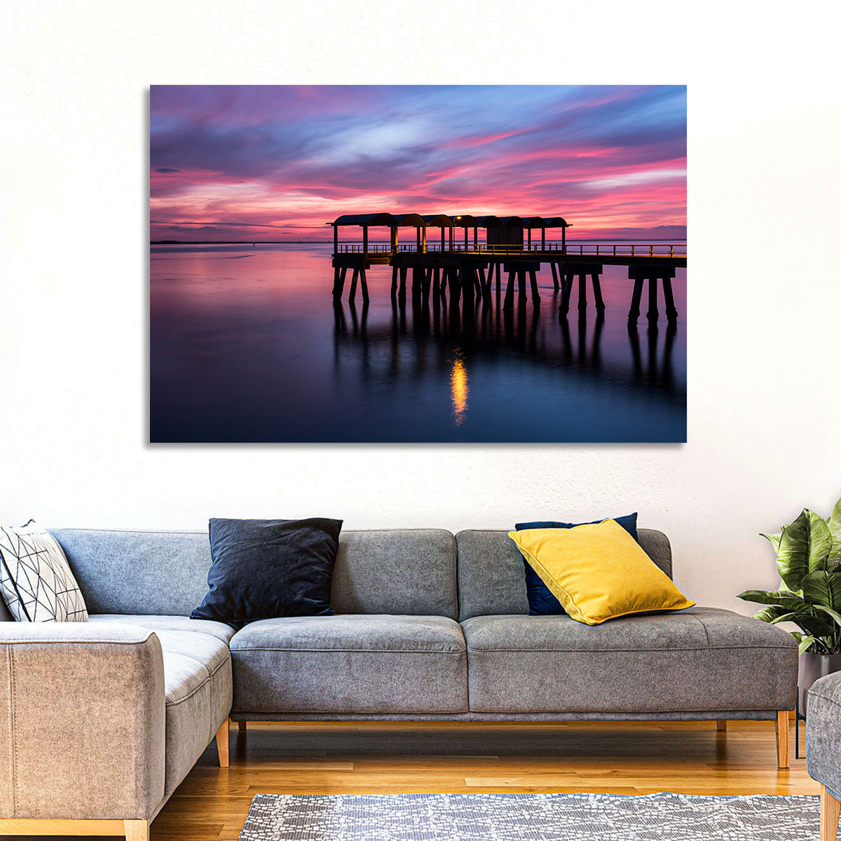 Jekyll Island Dusk Pier Wall Art