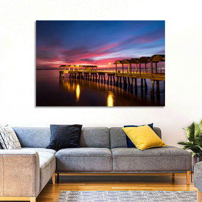 Twilight on Jekyll Island Pier Wall Art