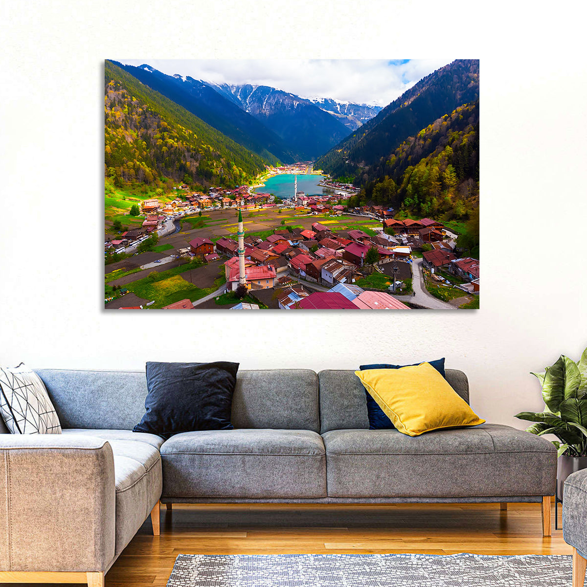 Uzungöl Village Overlook Wall Art in a room, landscape