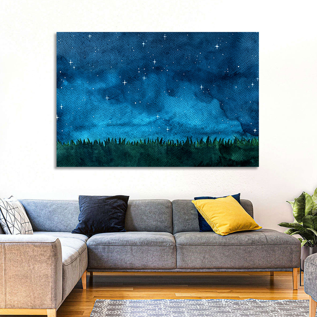 Starry Meadow Nightscape Wall Art