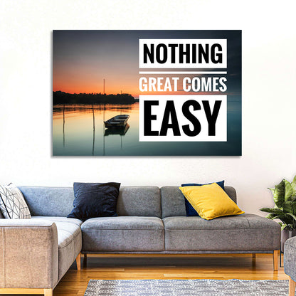 Nothing Great Comes Easy, Boat at Sunrise Wall Art
