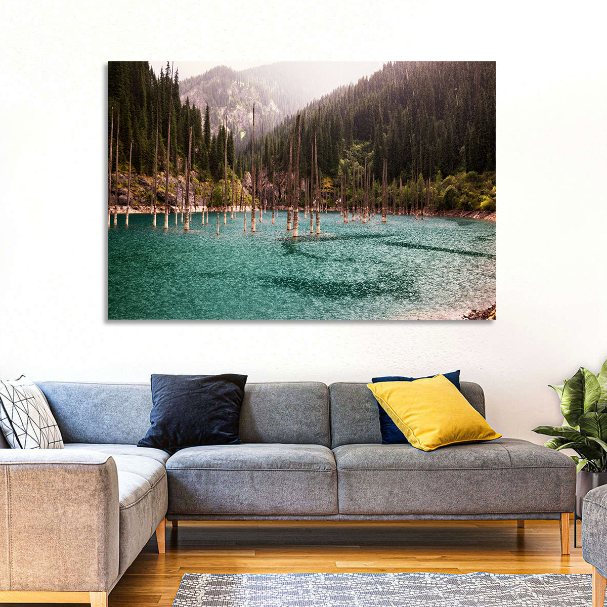 Kaindy Lake Submerged Spruces Wall Art