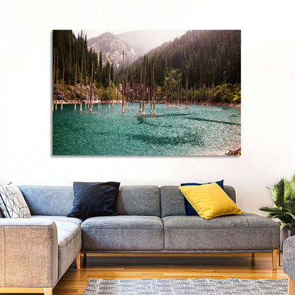 Kaindy Lake Submerged Spruces Wall Art