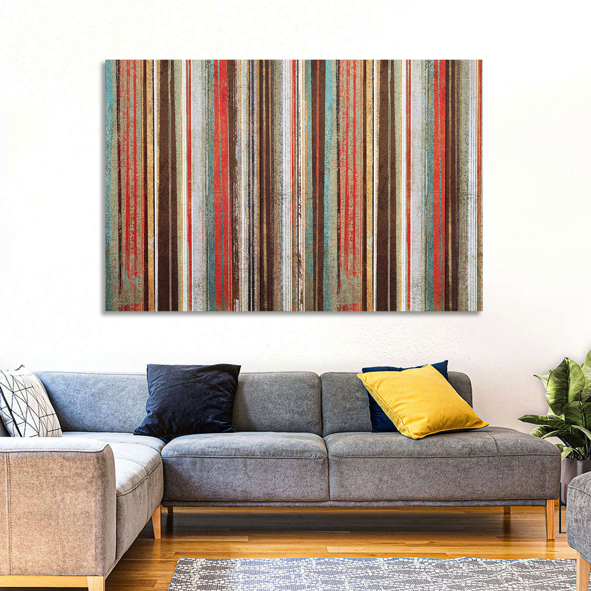 Layered Stripes Wall Art in a room, landscape