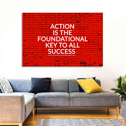 Key to Success on Red Brick Wall Art
