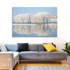 Winter Lake Reflection Wall Art
