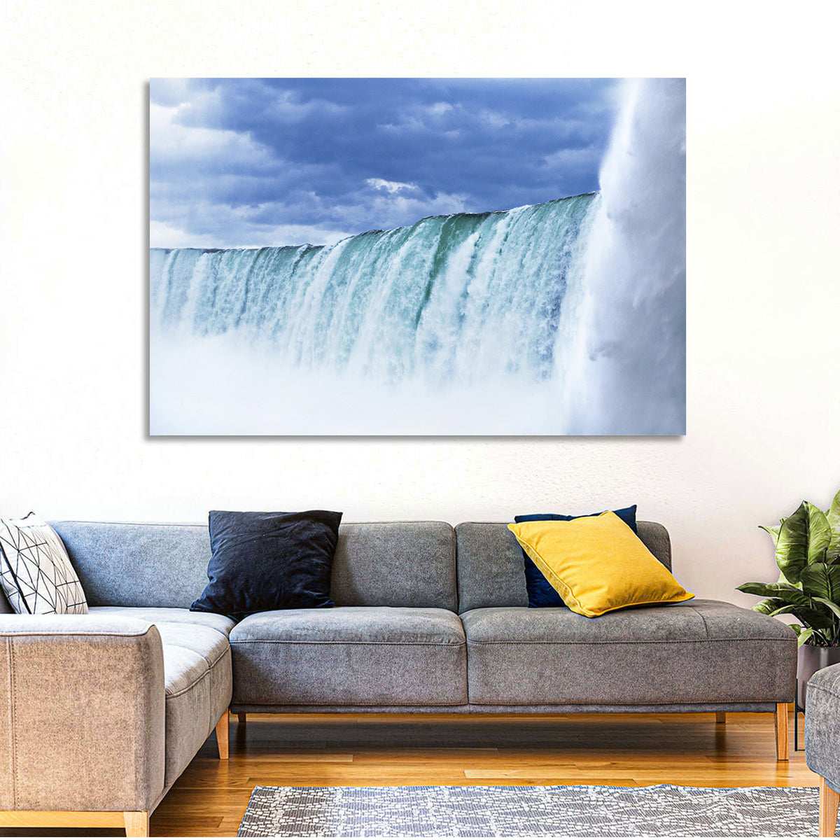 Niagara Falls Horseshoe View Wall Art in a room, landscape