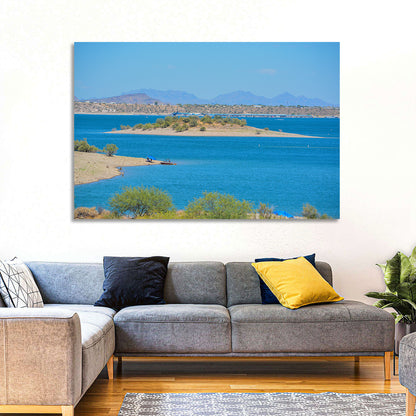 Lake Pleasant Shoreline with Boat Wall Art