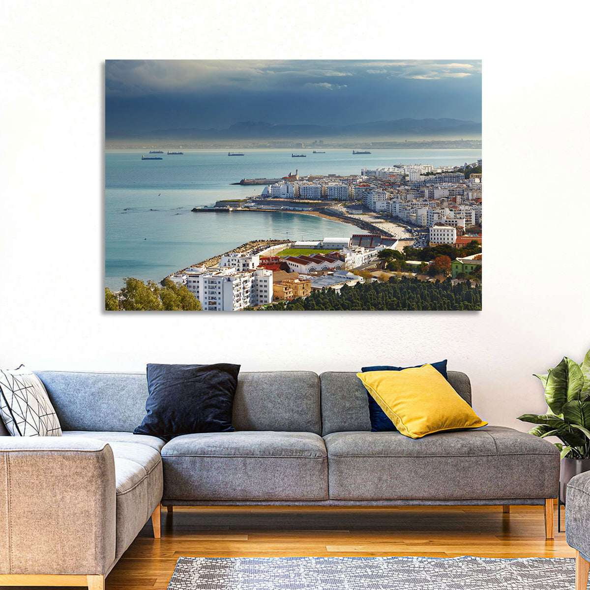Bab El Oued Bay, Algiers Wall Art in a room, landscape