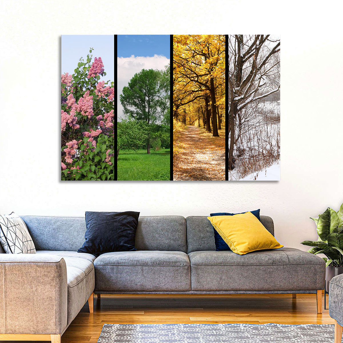 Four Seasons Tree Collage Wall Art