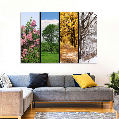 Four Seasons Tree Collage Wall Art