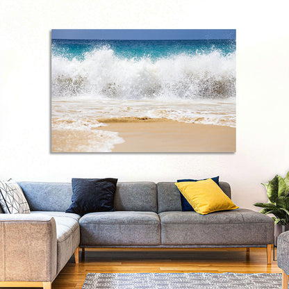 Breaking Wave Over Wet Sand Wall Art