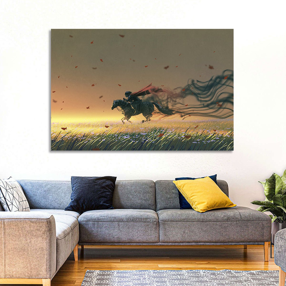 Unstoppable Knight with Red Cape Wall Art