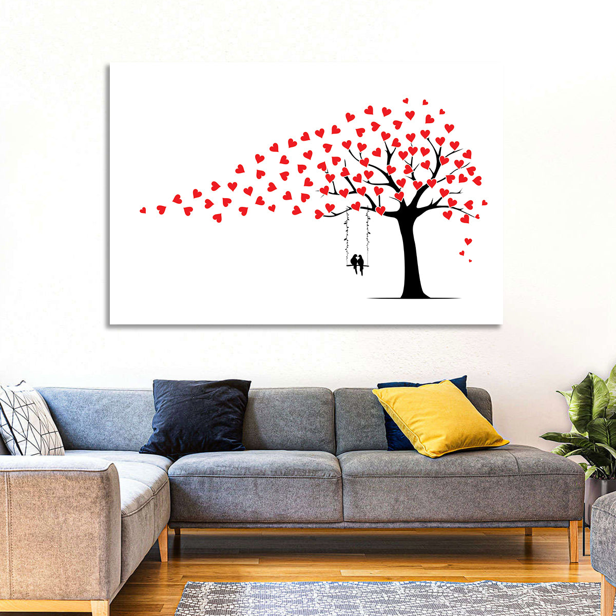 Heart Leaf Tree Silhouette Wall Art